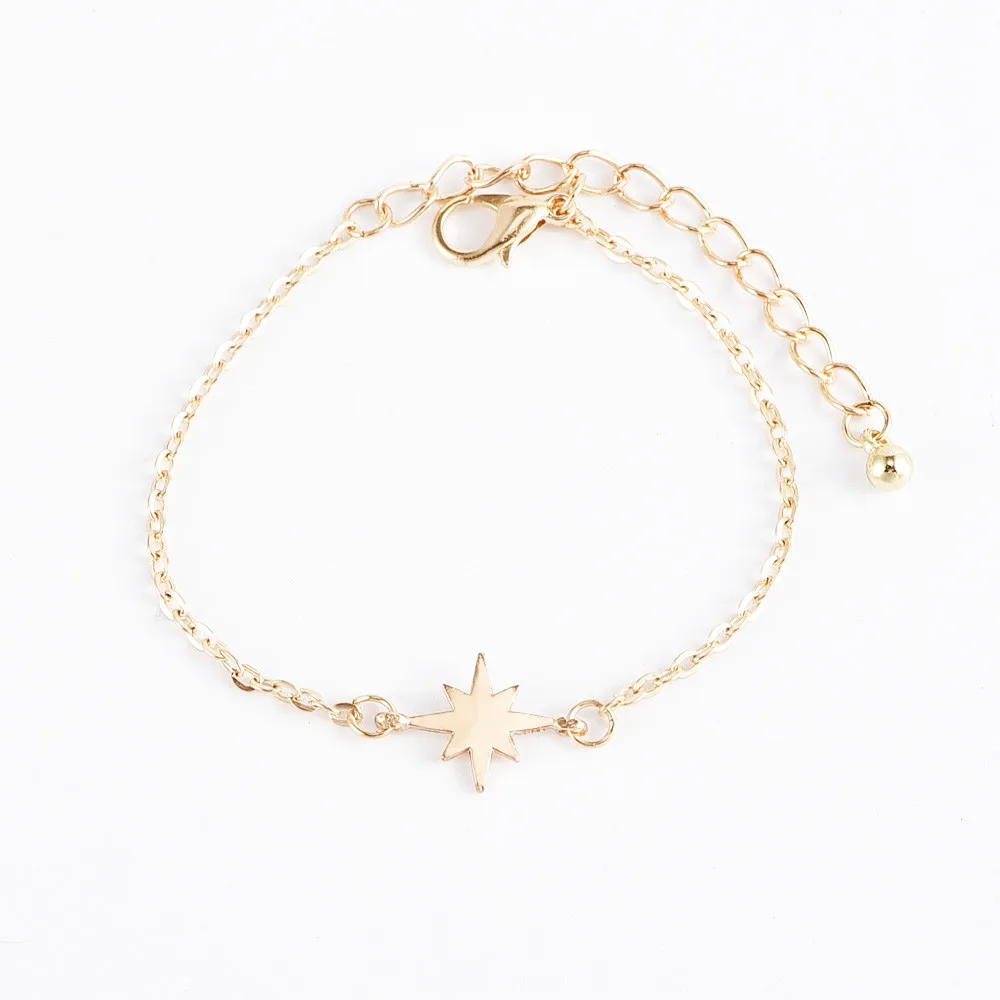 ALYXUY 6 Pcs/ Set Boho Shell Star Moon Bead Indian Bracelet Bangle Women Accessories Summer Seashell Chain Adjustable | Украшения и