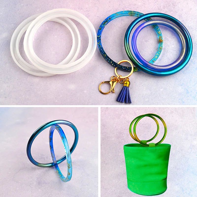 

Round Bracelet Keychain Resin Epoxy Mold DIY Hand Crafts Making Silicone Modeling Jewelry Material Supplies