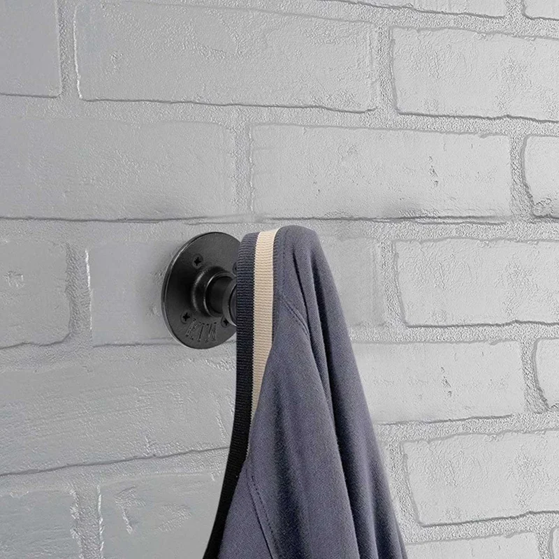 

2x Industrial Coat Hook Rack Clothes Towel Holder Hanger Black & 1x Pastoral Retro Wooden Driftwood Candle Holder Glass