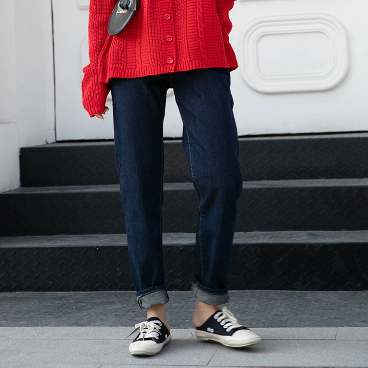 Colorfaith Новинка 2019 осень зима женские джинсы винтажная уличная Высокая талия брюки