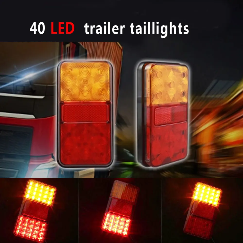 

Trailer Taillight LED Bulb Universal Rear Light Brake Lamp Replacement Tricolor 12V 24V High Performance Lamp