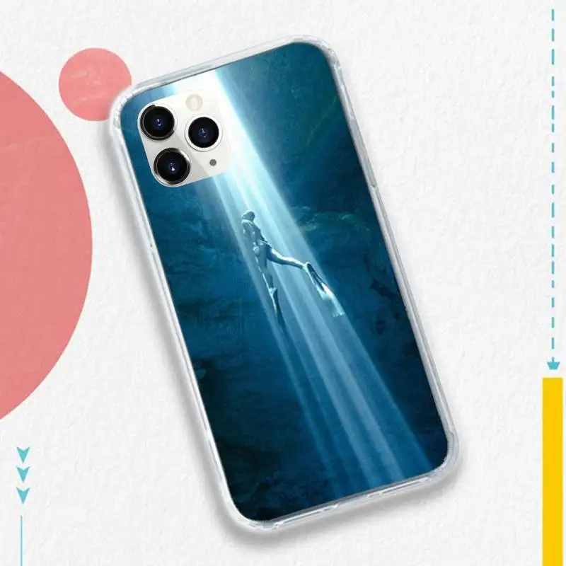 

Diver in the sea Azure blue Phone Case for iPhone 11 12 pro XS MAX 8 7 6 6S Plus X 5S SE 2020 XR