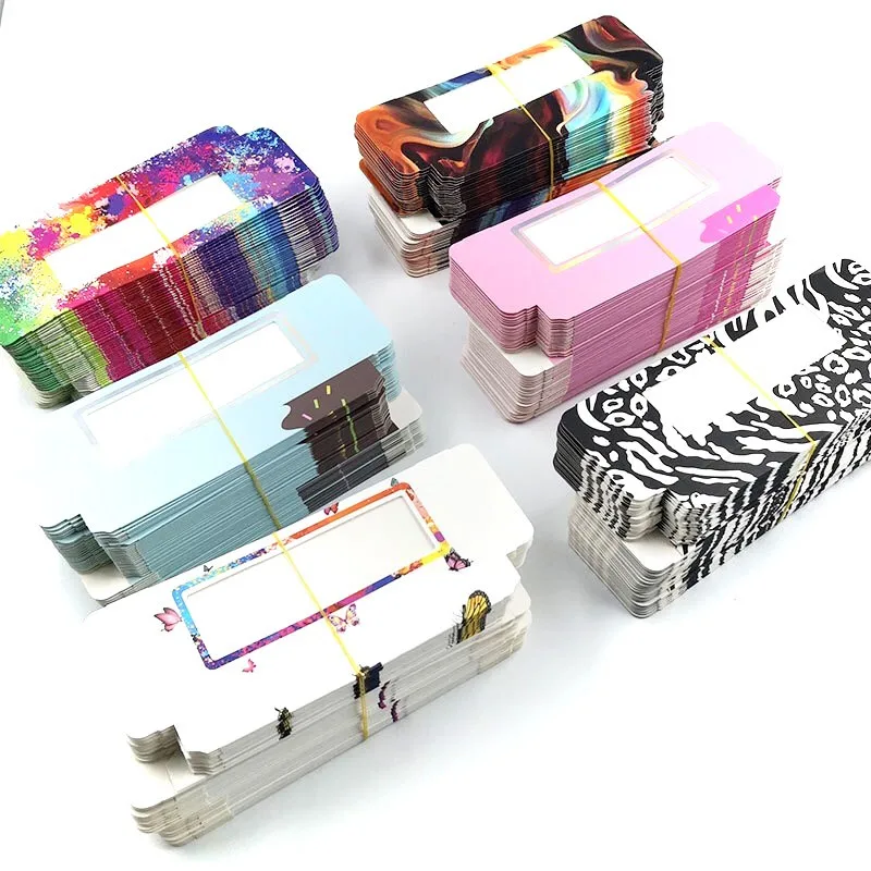 

Newes 50/100pcs Carton Paper Packing Box for 25mm long EyeLash Wholesale Bulk Cheap Pretty Lashes Storage Packaging makeup