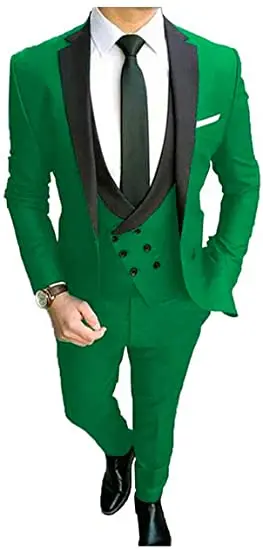 

Men's 3 PC Peak Lapel Wedding Suit Single Breastest Jacket Vest Pants Prom Tuxedos Casual Wear(Blazer+Vest+Pants)