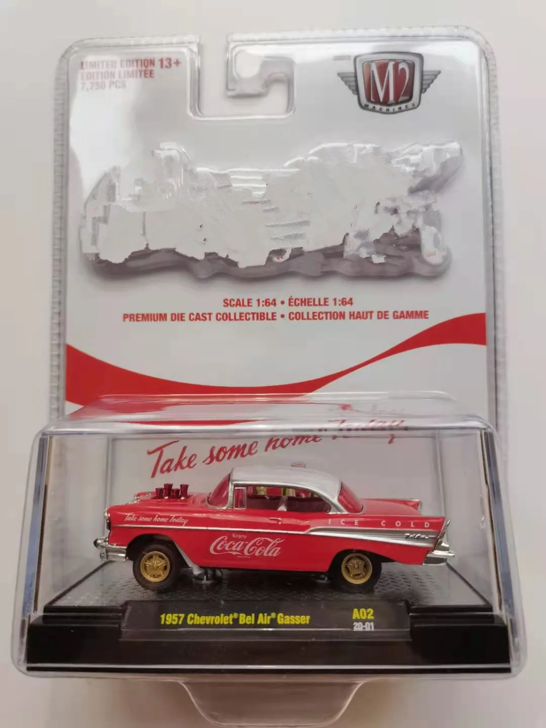 

M2 1:64 1957 Chevrolets Bel Air Collection Metal Die-cast Simulation Model Cars Toys