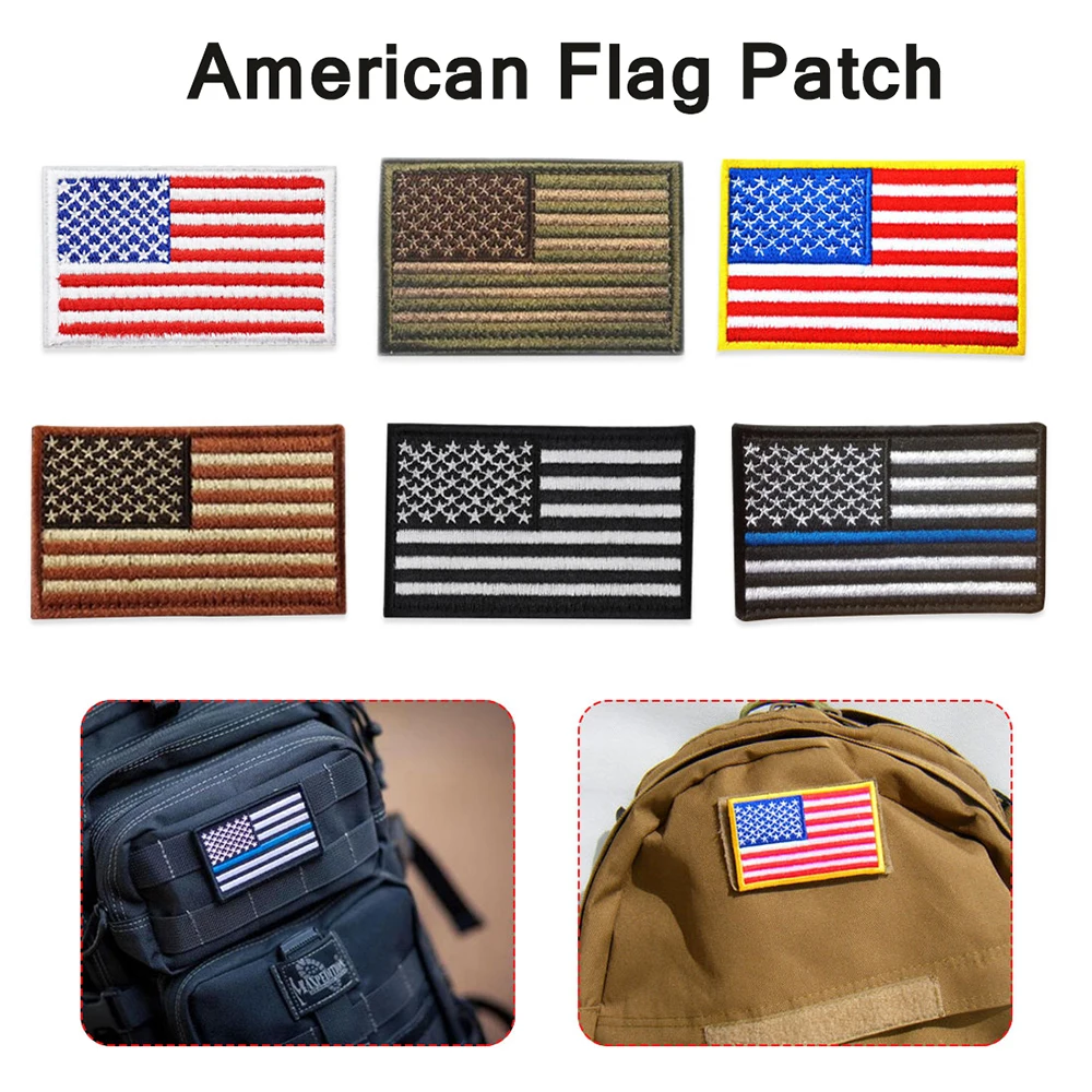 High Grade Embroidered thread American Flag Patch Patriotic USA Military tactics Iron-On or Sew to Any Garment | Дом и сад