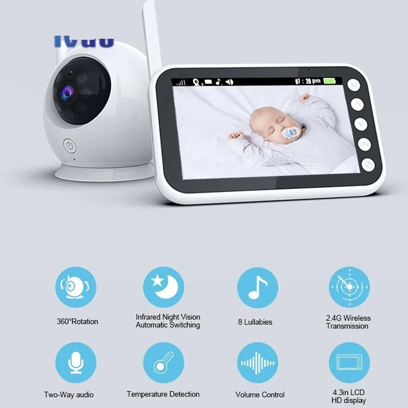 

New 720P Baby Monitor with Camera Wireless Video Color Surveillance Nanny Security Electronic Babyphone Cry Babies Feeding