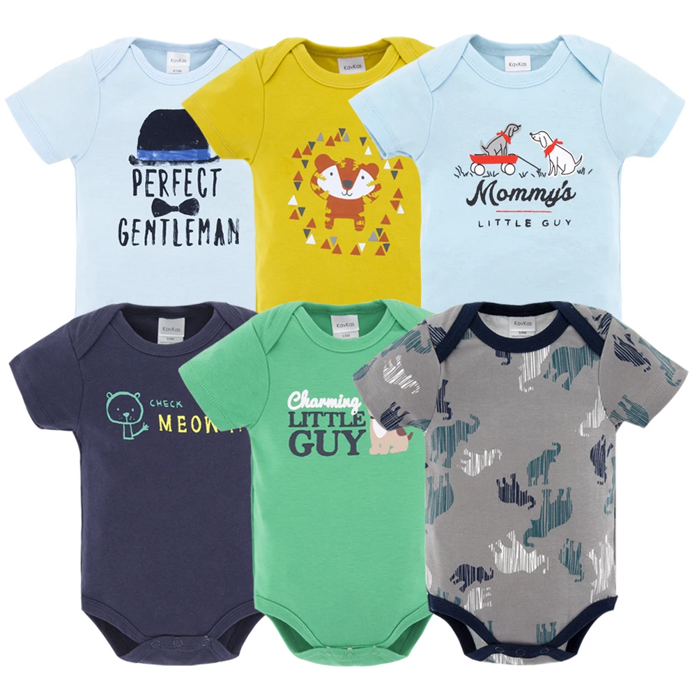 HY21032122 Honeyzone 6 шт. Детские боди из хлопка цельный короткий рукав Roupa De Bebes летний комплект одежды для маленьких мальчиков - Цвет: HY21032122