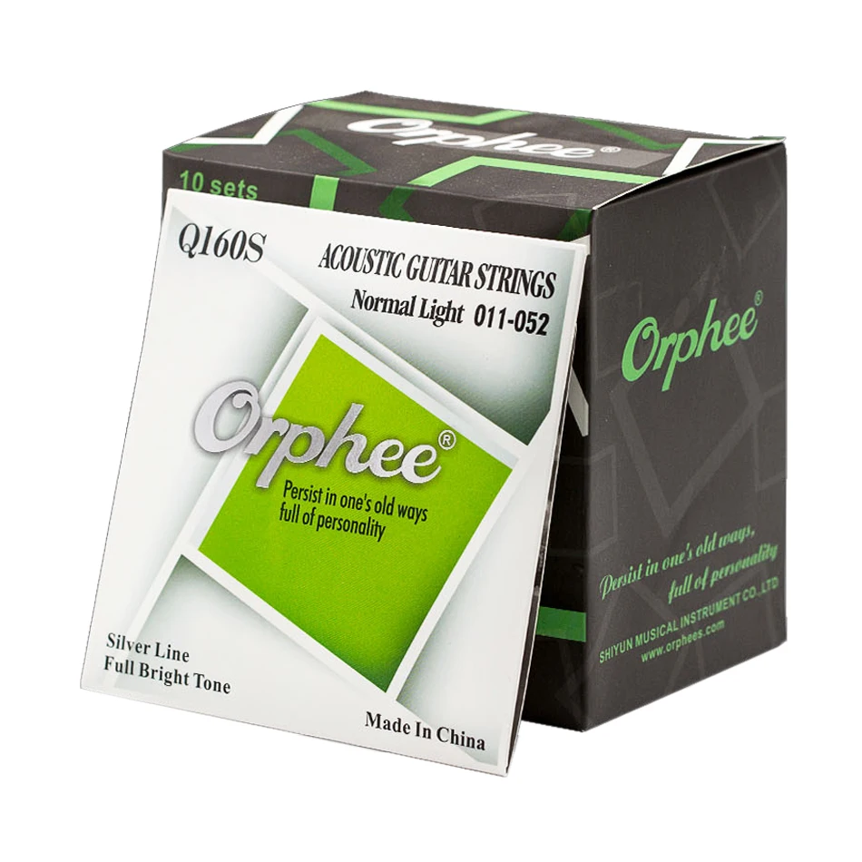 Orphee Q160S Acoustic Strings Set Normal Light 011-052 Silver Plated Wound Guitarra 1st-6th Accessory |