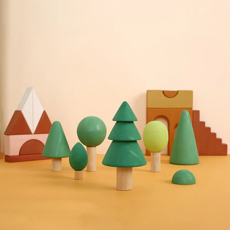 

Wooden Toys Blocks Toy Forest Trees Castle Building Blocks Educational Model Toy Girls Boys Birthday Gift