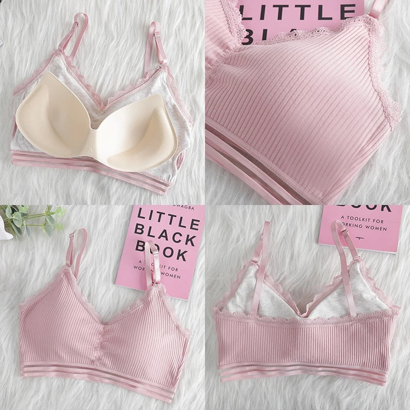 

Sexy Seamless Lace Edge Bras Cotton Tube Tops Beautiful Back Wrapped Chest Sexy Summer Sexy Bras Underwear