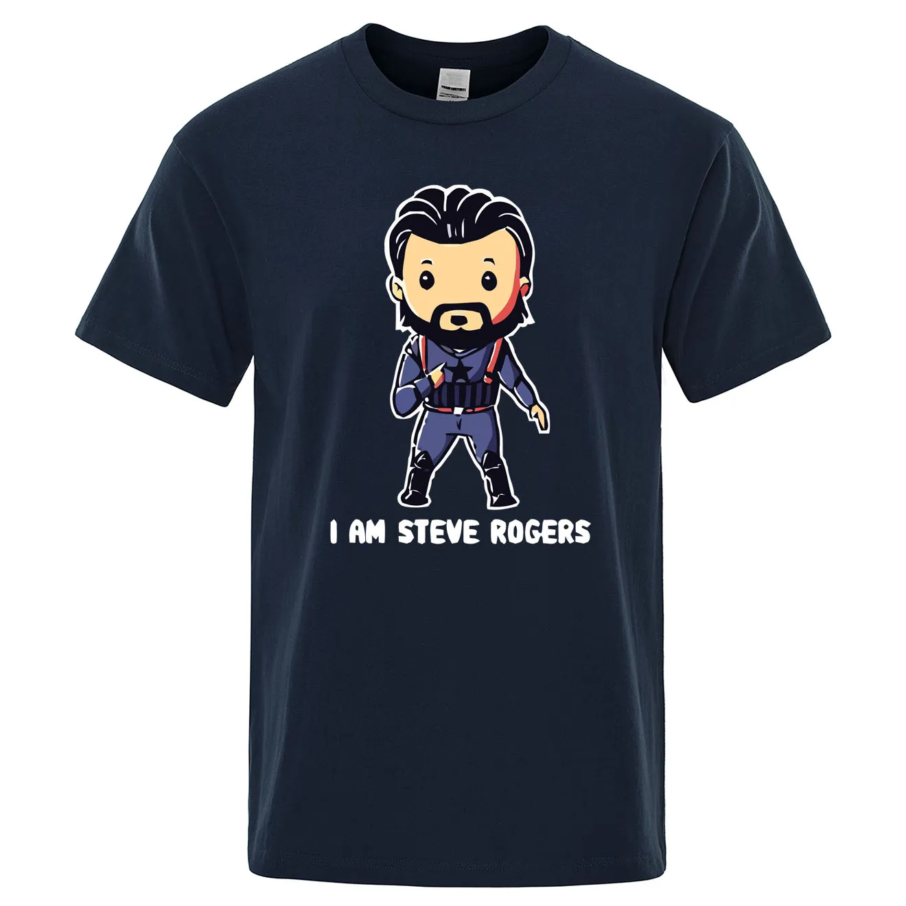2020 летняя хлопковая Футболка с принтом I AM steve rogers Мужская футболка коротким