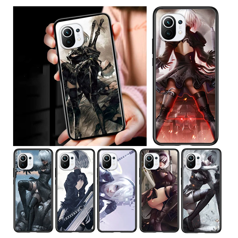 

Hot Anime Nier Automata for Xiaomi Mi 11 10 Ultra 11T 10T Note10 Pro Lite 11i 10i 10S 5G Soft Black Phone Case Cover