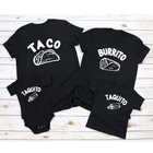 Burrito Taco Taquito печатная семейная фотография смешная летняя папа мама и дочь рубашки для сына семейная одежда Taco