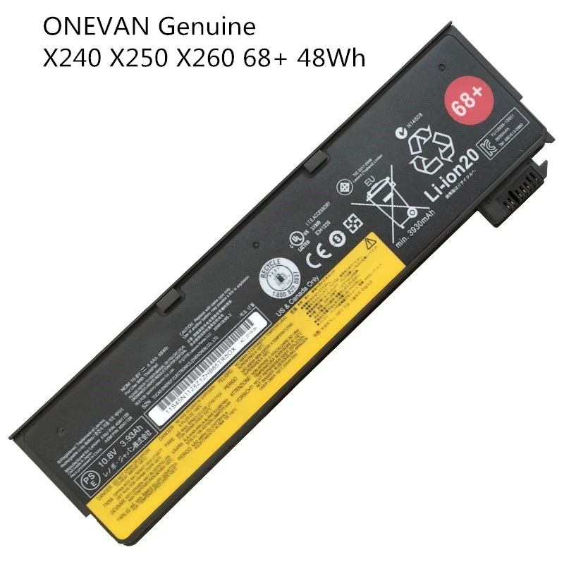 

Оригинальный аккумулятор ONEVAN для Lenovo Thinkpad X270 X260 X240 X240S X250 T450 T470P T450S T440S K2450 W550S 45N1136 45N1738 68 + 48Wh