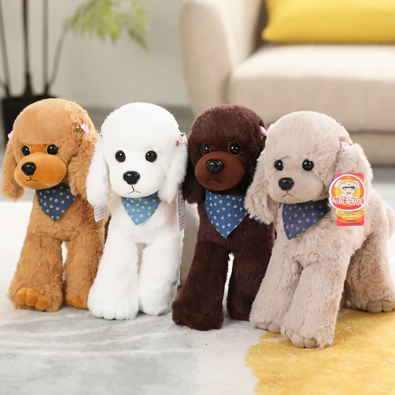 

1pc 32/38CM Lovely Simulation Teddy Dog Plush Toy Soft Stuffed Reallife Pet Dog Doll Kids Girls Birthday Christmas Present