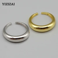 yizizai newest minimalism smooth geometric cambered ring for men women gold silver color open female ring adjustable