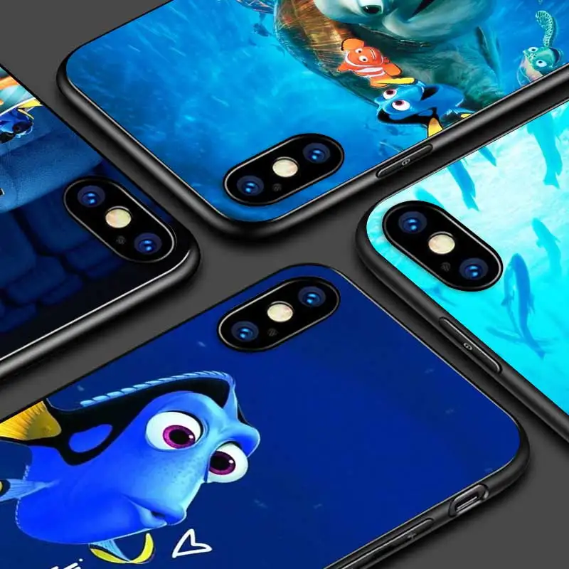 

Black Silicone Cover Finding Nemo For Apple iPhone 13 12 11 SE XS XR X 7 8 6 5 S mini Plus Pro MAX 2020 Phone Case