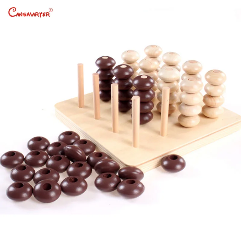 Деревянные шахматные доски Монтессори с сенсорными бусинами математические