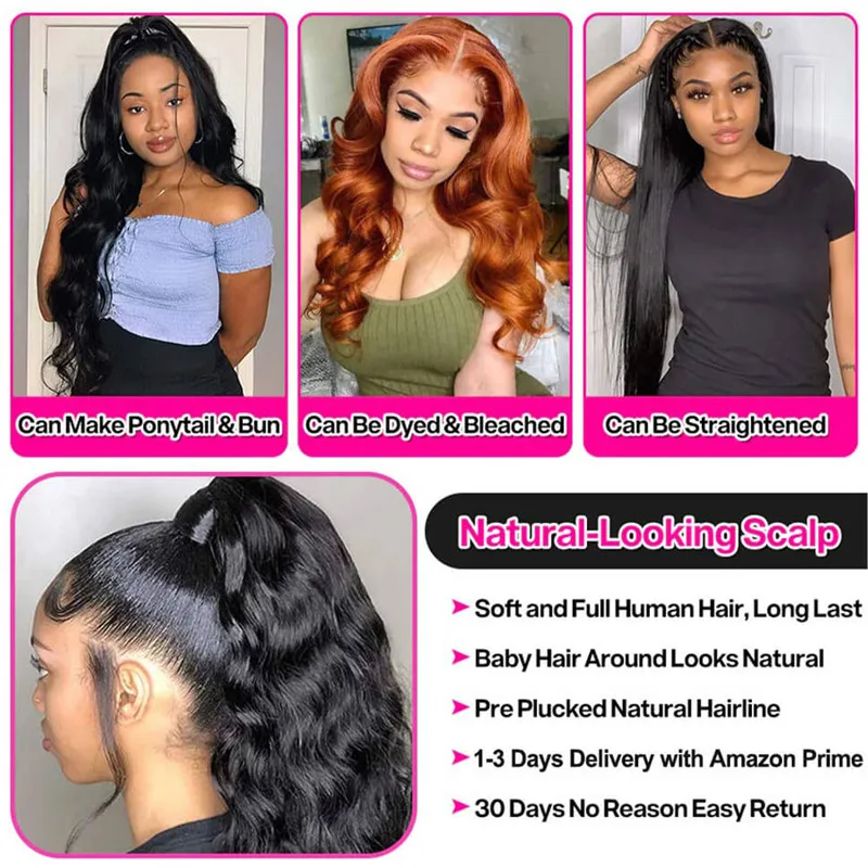 

13x4 Body Wave Lace Front Human Hair Wigs For Women 150% Density Brazilian Hair Aliqueen HD Lace Closure Wigs With Baby Hair