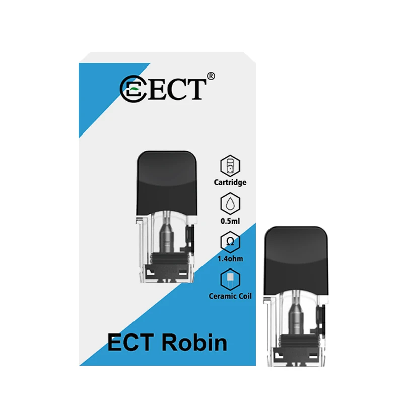 

20PCS/4PCS/LOT ECT Robin Pod Cartridge Coils For Juul Electronic Cigarette Kit Vape 0.7ML Capacity 1.8Ohm Replacement Pods