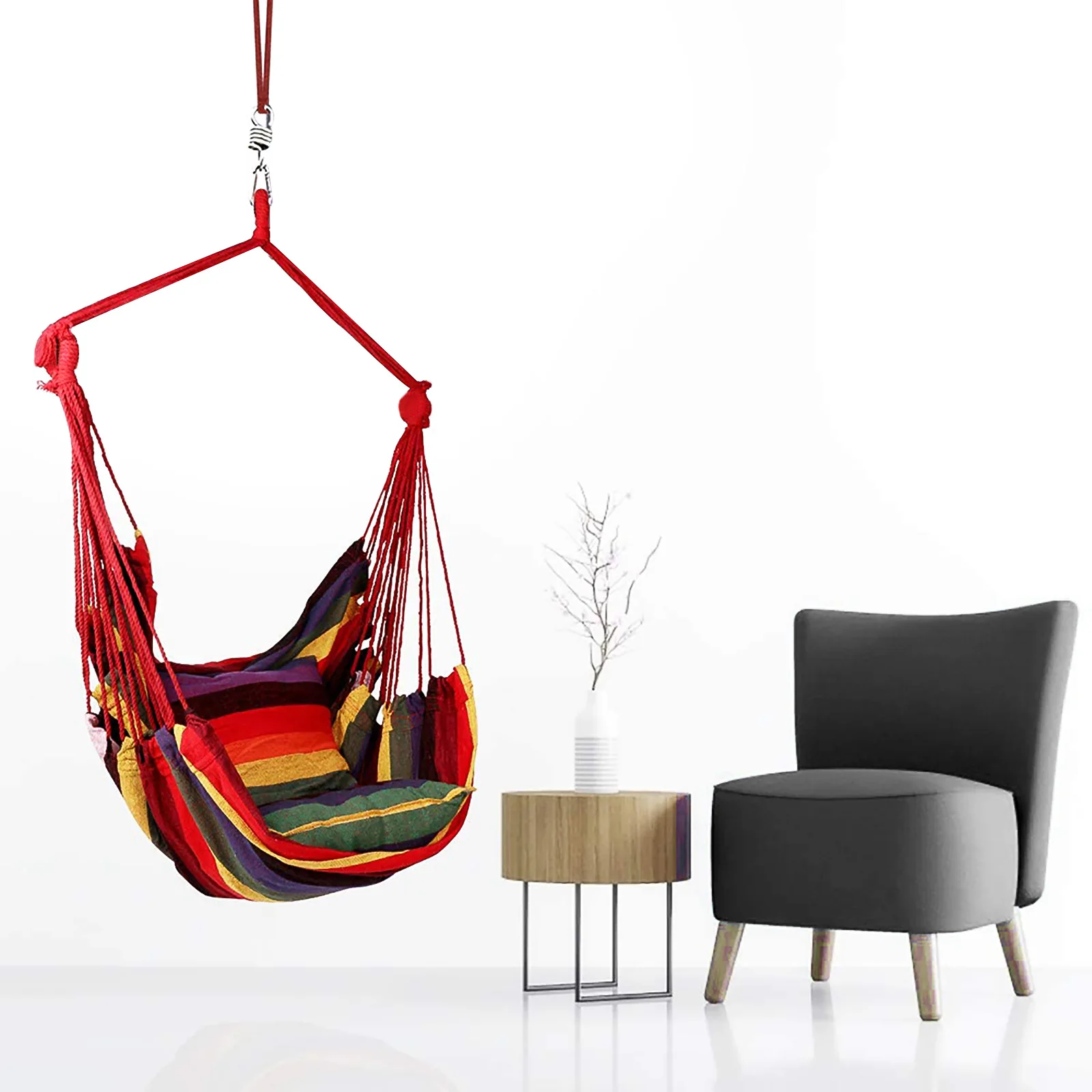 

Hammock Swing Chair Outdoor Portable Camping Garden Travel Hammock Lazy Indoor Fashion Canvas Furniture Sling Swing Chair Seat