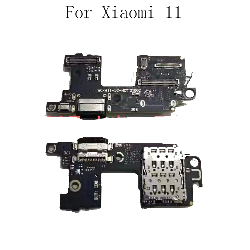 

Новый с IC USB-портом для зарядки гибкий кабель для Xiaomi Mi 11 Mi11 плата зарядного устройства с держателем слота для Sim-карты + микрофон