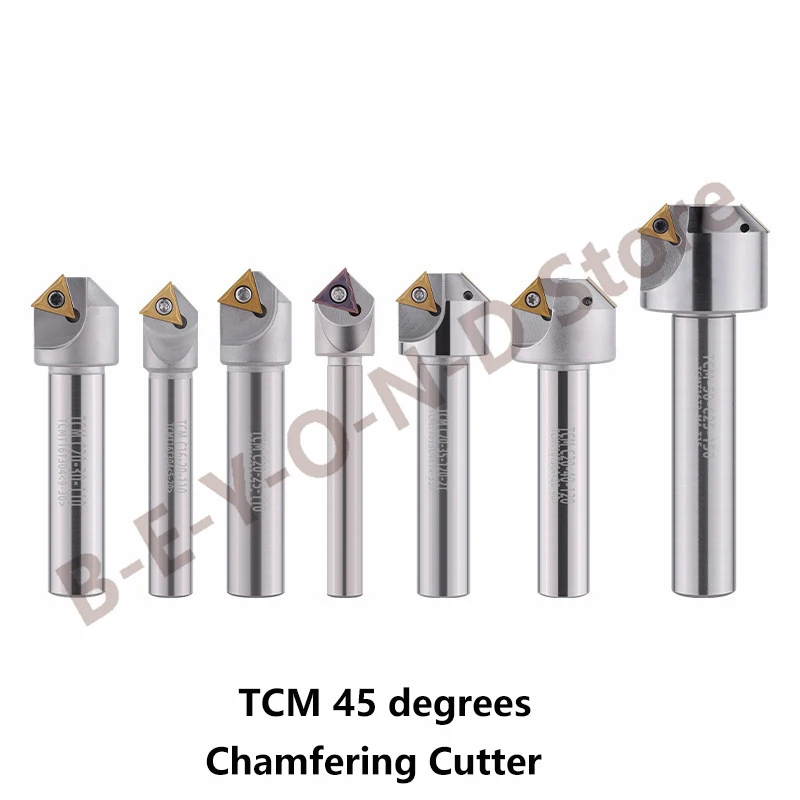 

BEYOND TCM C12-20-110L CNC Chamfering Cutter 45 degrees Discarding Milling edge Chamfering Tools C16 C20