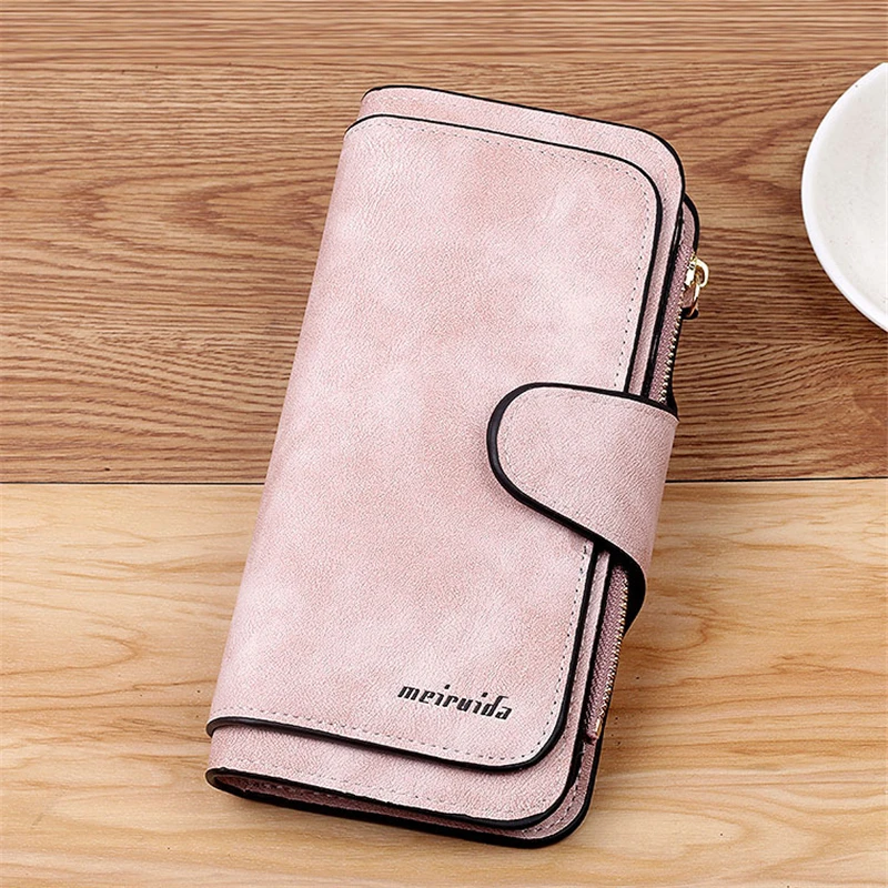 

Meiruida Wallet Women Leather Luxury Card Holder Clutch Casual Women Wallets Zipper Pocket Hasp Ladies Wallet Female Purse