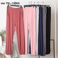 size 7xl 150kg autumn thermal pants high elastic waist pants ladies loose causal homewear big sleepwear pants