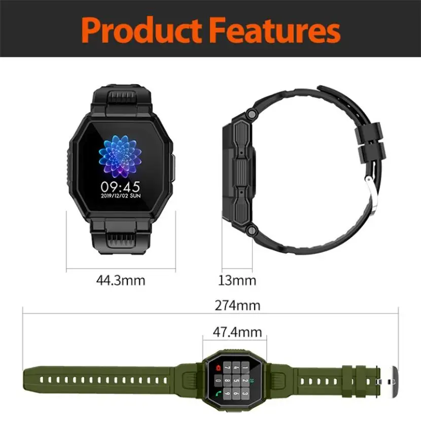 

S9 Bluetooth Call Watch Heart Rate Health Sleep Monitor Stopwatch Step Count Sport Smart Bracelet Magnetic charging Wristband