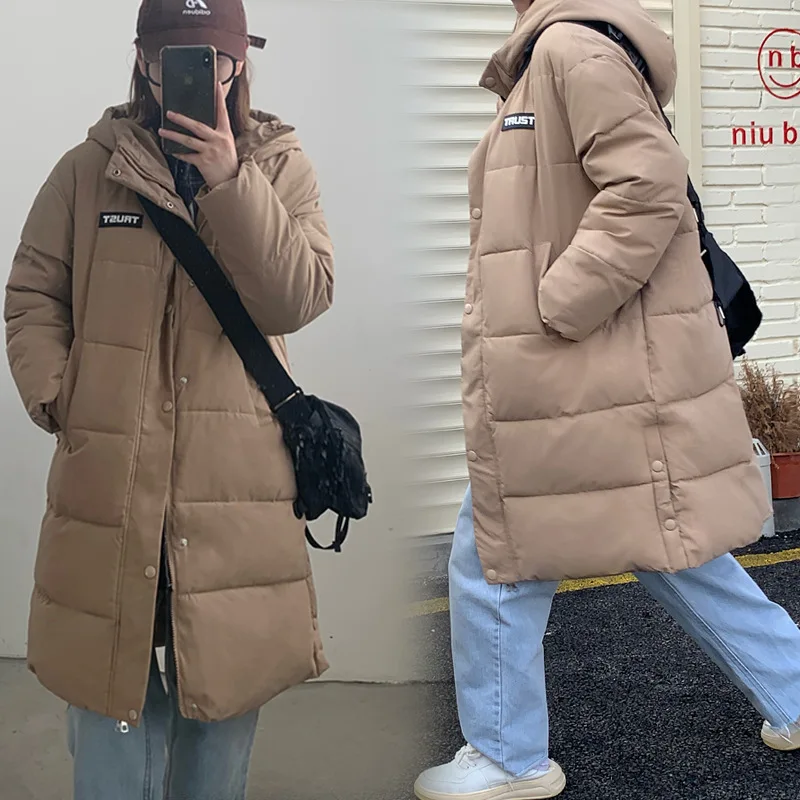 Clothing for Women  Ladies Coats and Jackets Long Thicken Korean Version Bread Service Hooded Removable Cotton