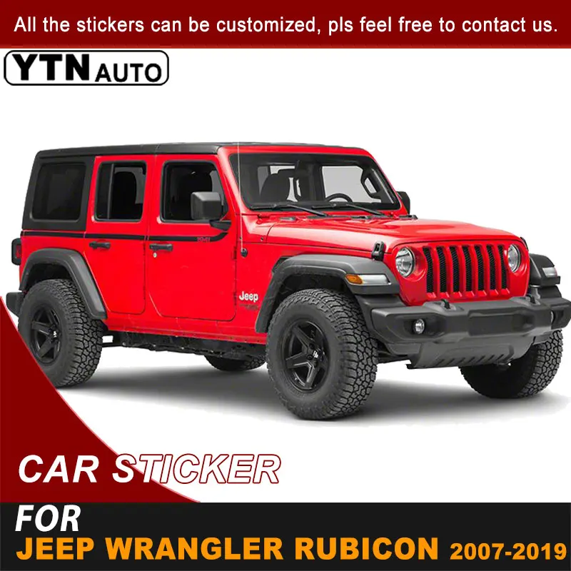 Боковая дверь кузова автомобиля Наклейка для Jeep Wrangler JL Rubicon 2007-2019 1941 слова юбка