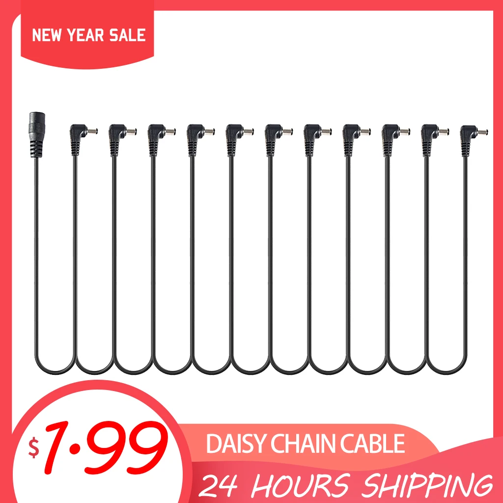 

9V DC 11 Way Right Angle Plug Daisy Chain Power Cable for Guitar Pedals
