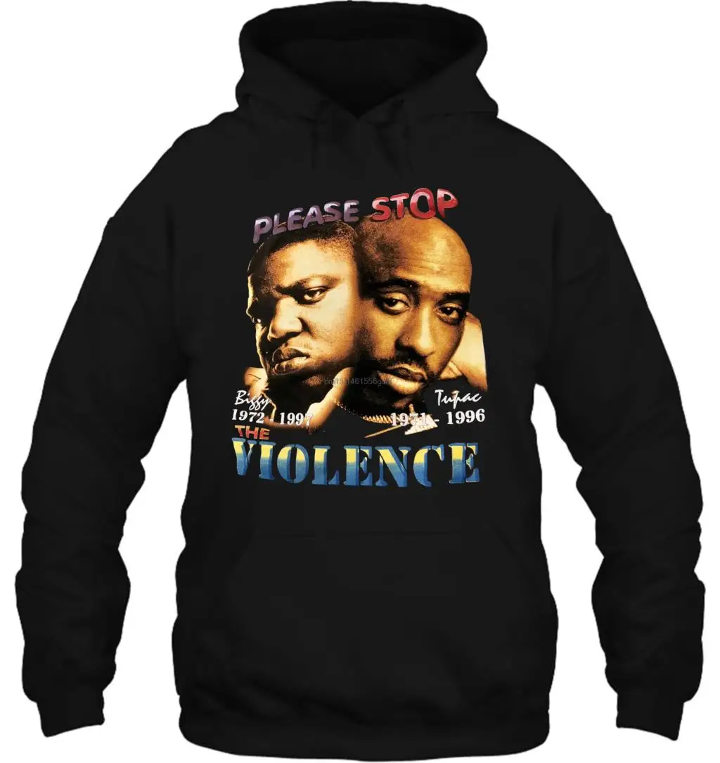 Мужская толстовка вдохновленная 2pac и Biggie Stop The насилия Rap Limited Новая Винтажная