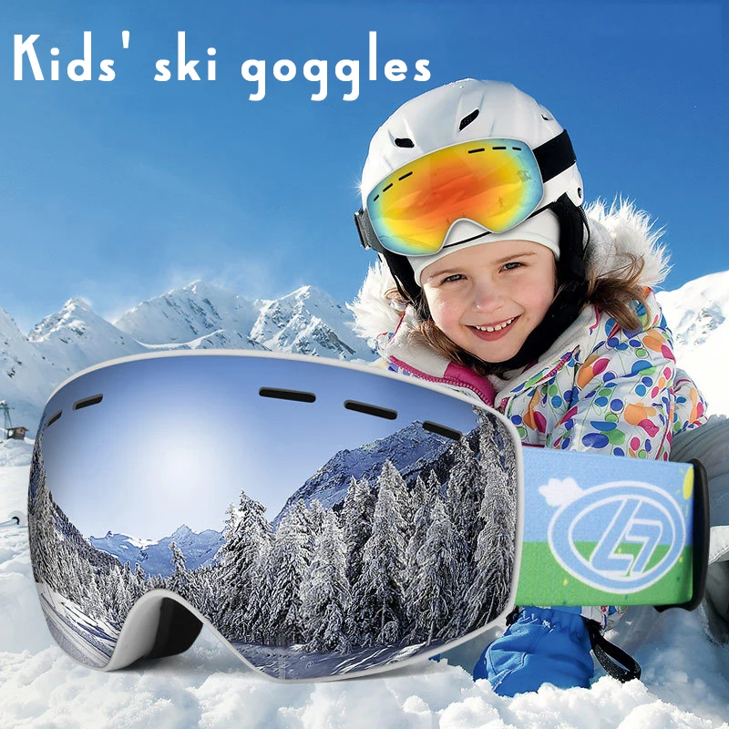 Дизайн для детей лыжные очки нескользящий ремешок защита UV400 мальчиков и девочек