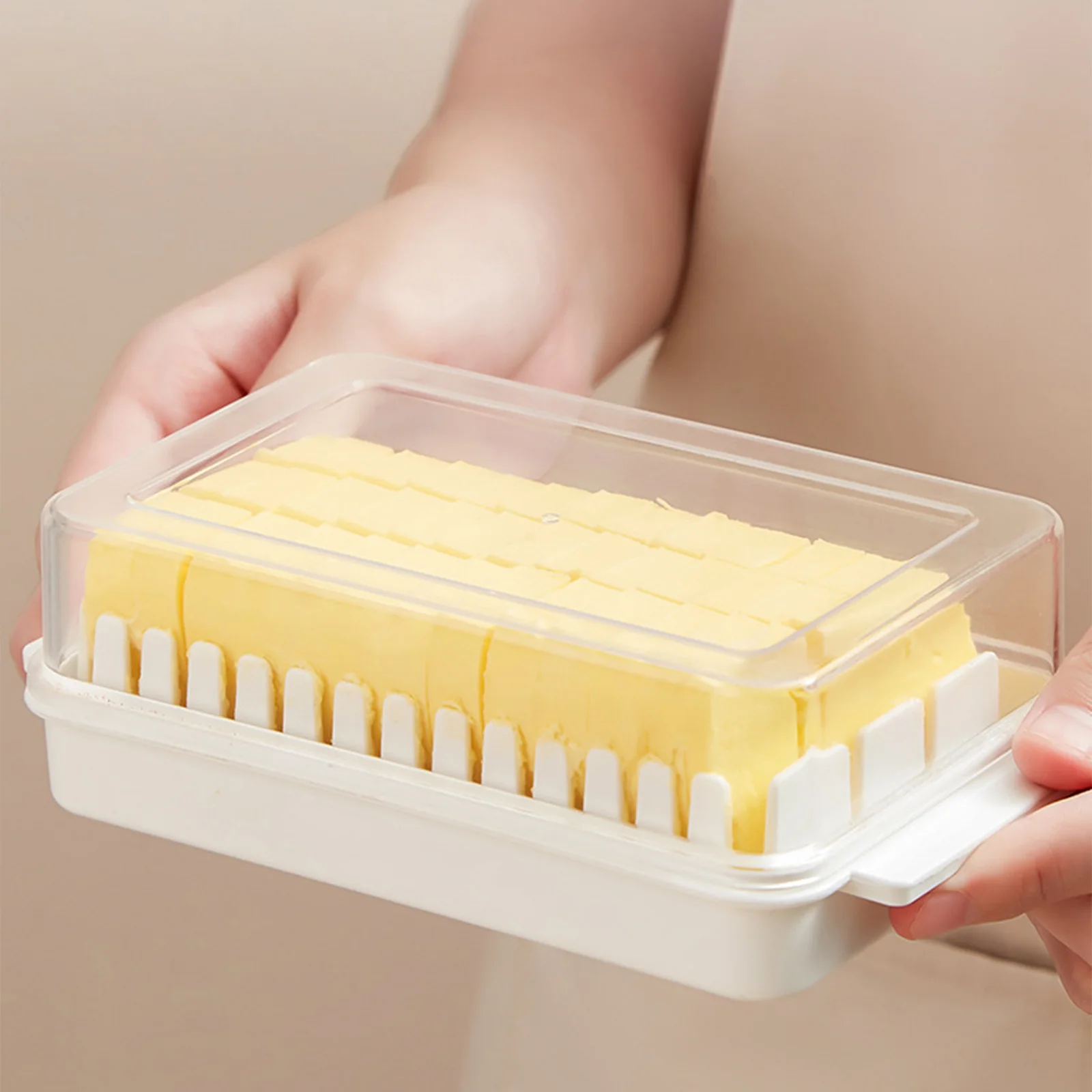 

Butter tray fresh-keeping storage box BPA-free butter box with a cut shape Cheese tray Butter Dish easy to cut and store