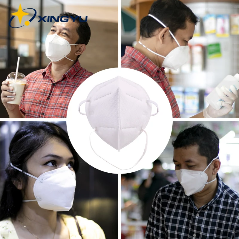 Face Mask with Head Strap and Filter Pocket KN95 Masks FFP2 5 Layers Reusable Mouth Masken CE MASK Respirator | Безопасность и