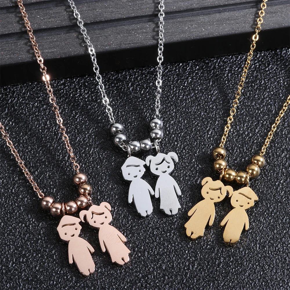 Красивое ожерелье из нержавеющей стали для мальчиков и девочек/сына дочки