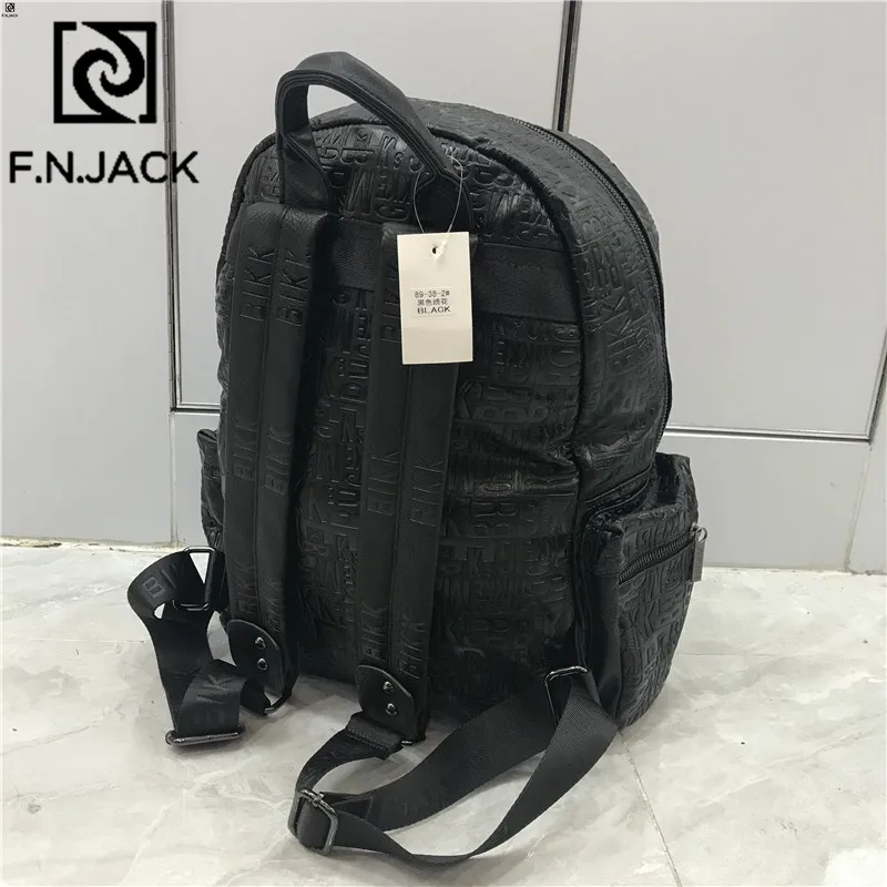 F.N.JACK, новые сумки, большая вместительность, уличные мужские спортивные рюкзаки, модные школьные мягкие кожаные сумки, студенческие дорожные рюкзаки