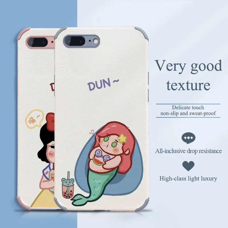 

Cartoon Princess Phone Case For iPhone 8 8Plus 7 7Plus SE2020 Plus Liquid Silicone Cover