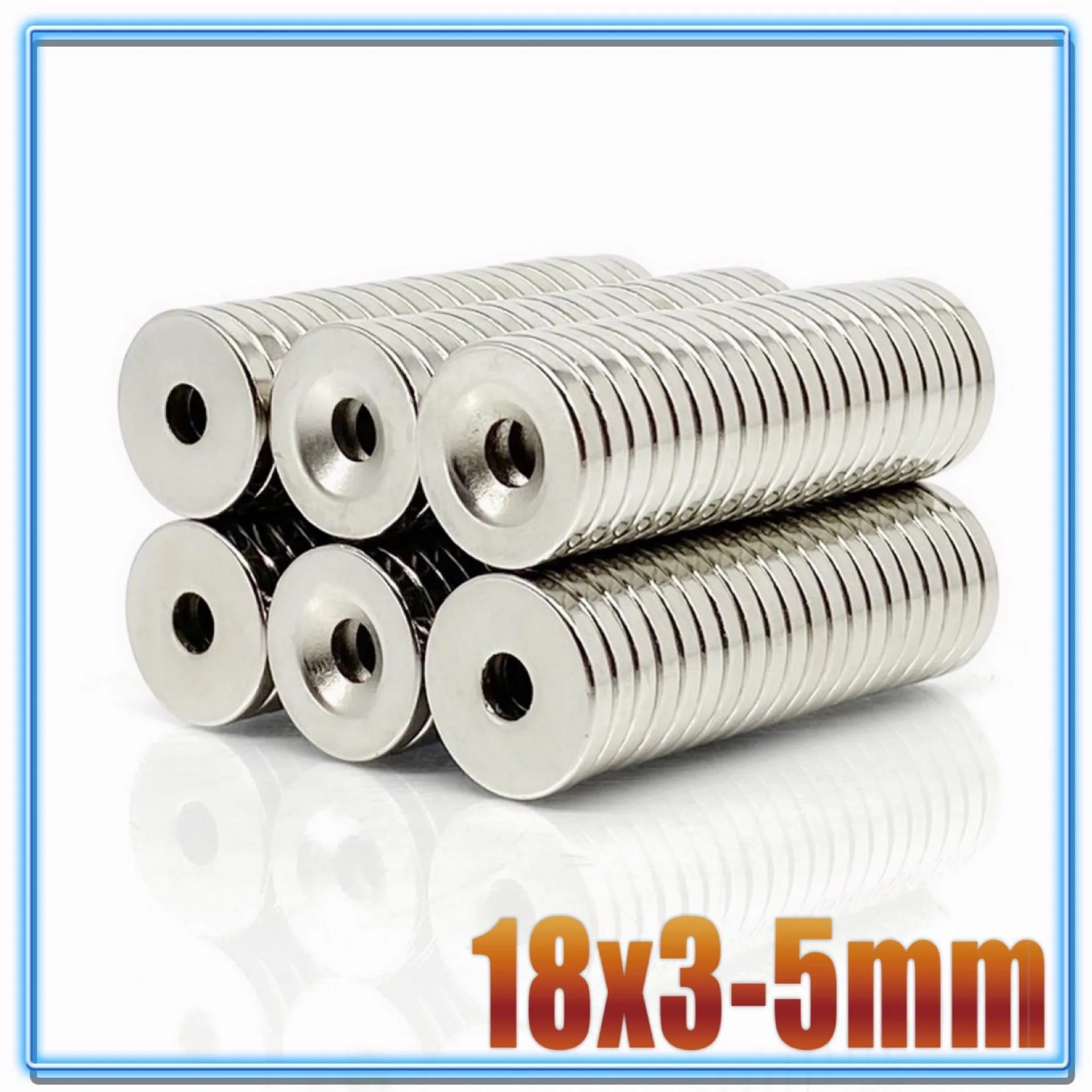 5/10/50/200Pcs Neodymium Magnet 18x3 Hole 3/5 N35 NdFeB Round Super Powerful Strong Permanent Magnetic imanes Disc 18*3 Hole3 | Мебель