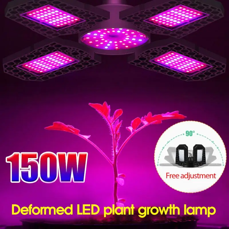 

Folding LED Plant Light Indoor Red and Blue Spectrum Succulent Growth Lights IP65 E27 Deformed Seedling Planting Light