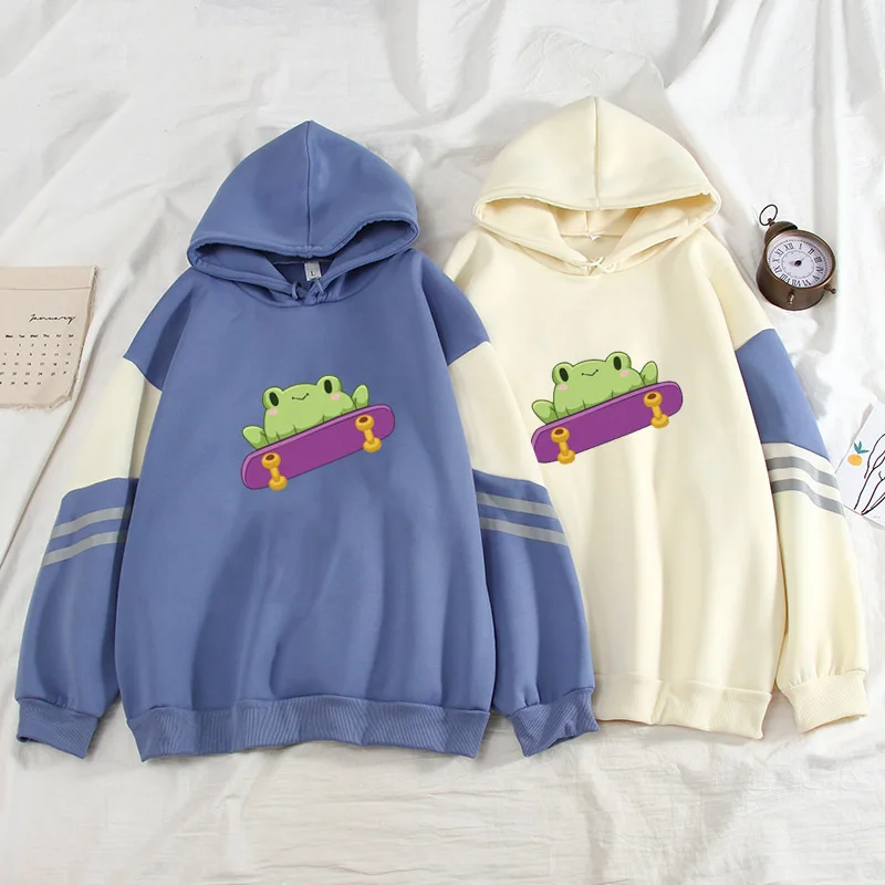 

Толстовка Женская Винтажная с капюшоном, зимний свободный Свитшот оверсайз в стиле Харадзюку, уличная Толстовка с длинным рукавом