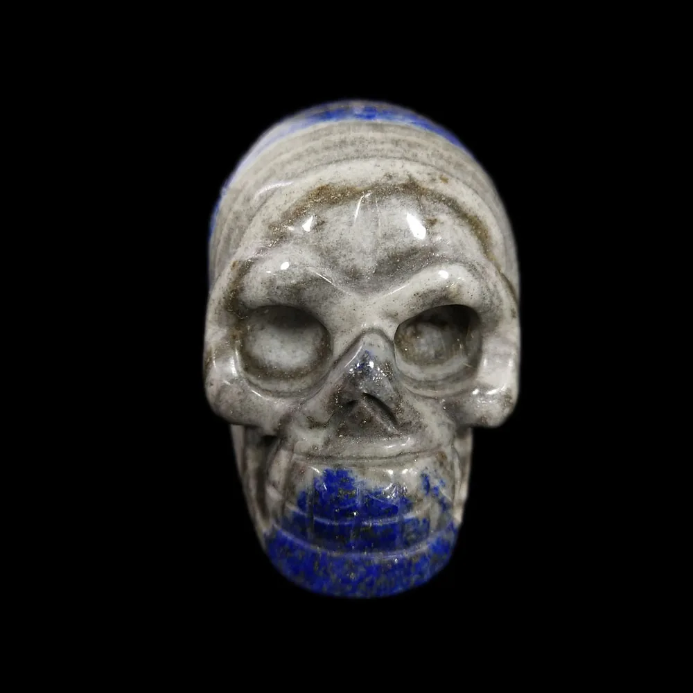 2 дюйма Натуральный череп вырезанный вручную кристалл ремесло статуя кварц для