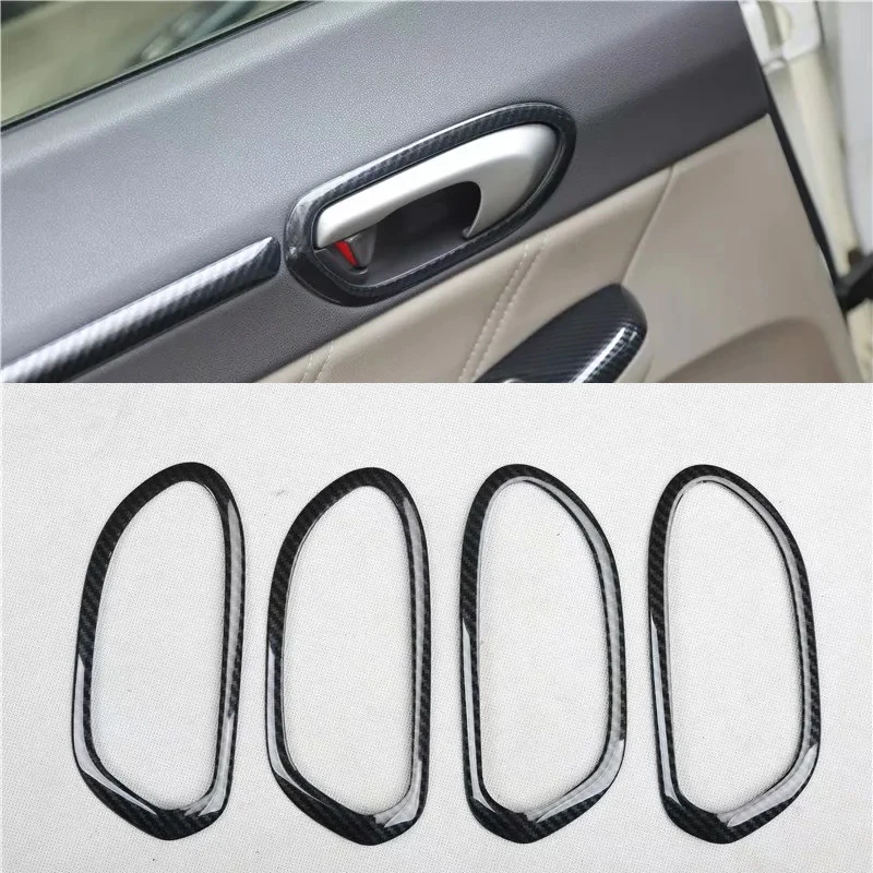 

For Honda Civic 2004-2009 4PCS ABS Car Door Interior Handle Bowl Protector Cover Trim Moldings Car Styling