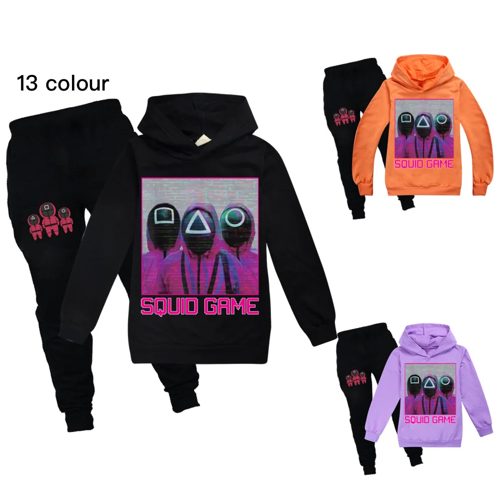 

Squid Game Cosplay Costumes Hoodie Kids Sweatshirt Boys Tracksuit Jogger Pants Casual Pullovers Uniform Sets school girl outfit