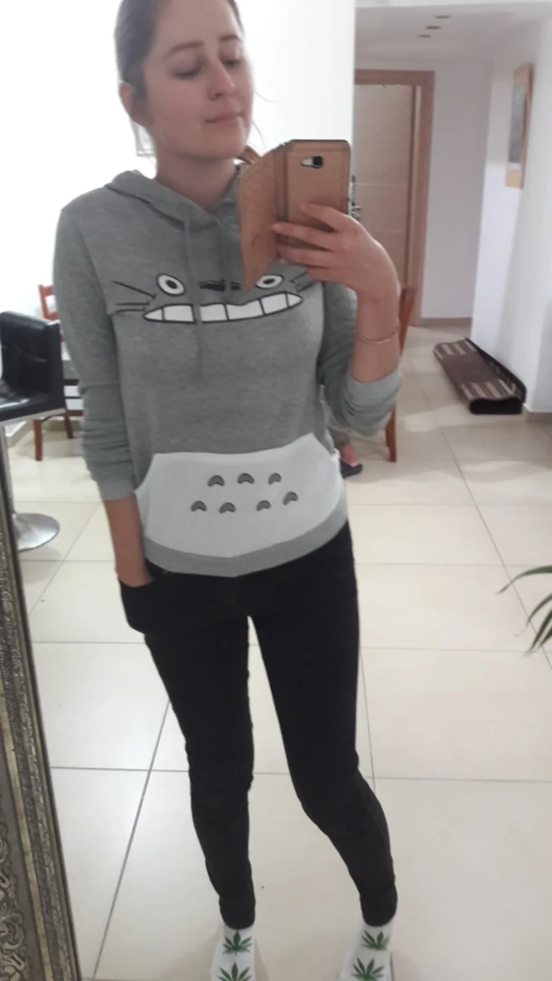 2022 Lucky Cartoon Totoro Women Man Couple Hoodies Sweatshirts Kawaii Harajuku Cute Unisex Pullover Tops Korean Japanese Anime