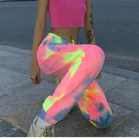 womens pants tie dye gradient straight trousers loose students spring summer 2021 new fashion women casual sweatpants