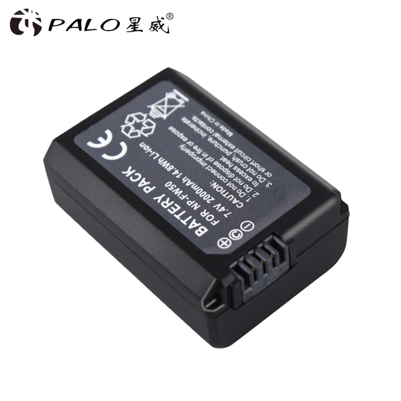 1pcs battery Пало NP FW50 Батарея 2000 мА/ч, NP-FW50 FW50 цифровая камера Батарея для sony Альфа A7SM2 A5000/6000/35/55 RX10 II III NEX-F3/3N - Цвет: 1pcs battery